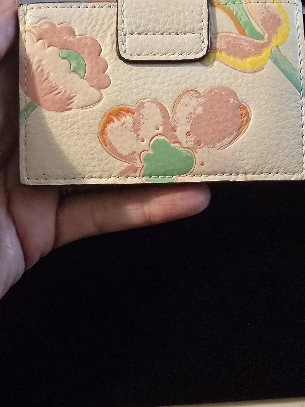 Coach Floral Embossed White Leather Wallet